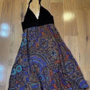 BCBGirls Blue Halter Sleeveless Maxi Sundress